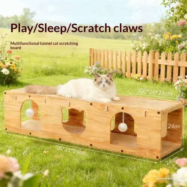 Cat Tunnel & Scratcher Bed