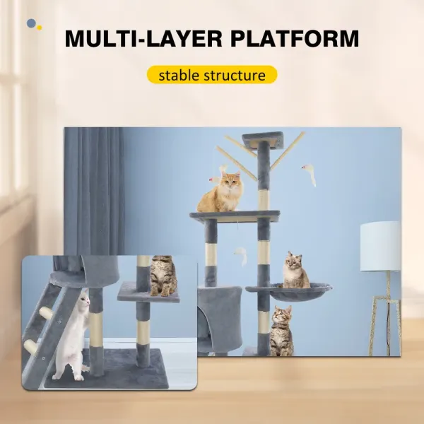 Multi-Storey Cat Tree Tower with Scratch Posts