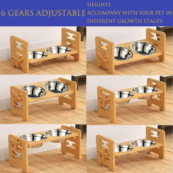 Wooden Raised Pet Feeder