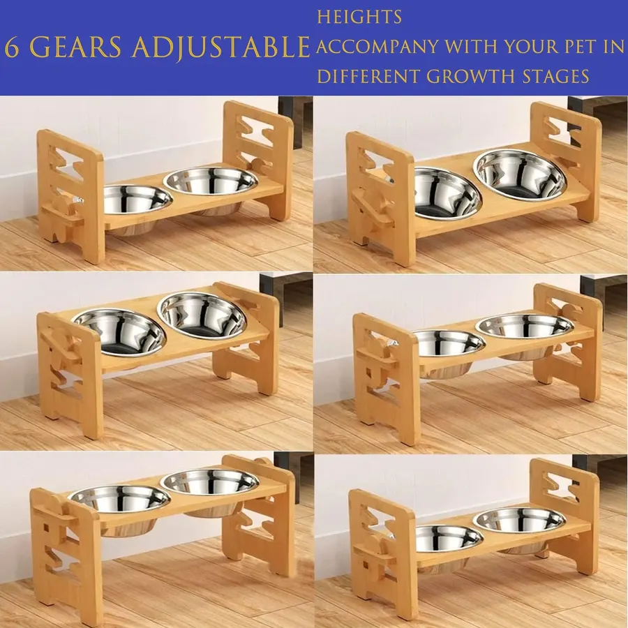 Wooden Raised Pet Feeder