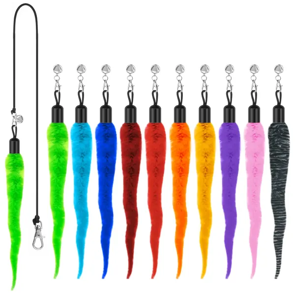Cat Teaser Wand with 10 Worm Refills