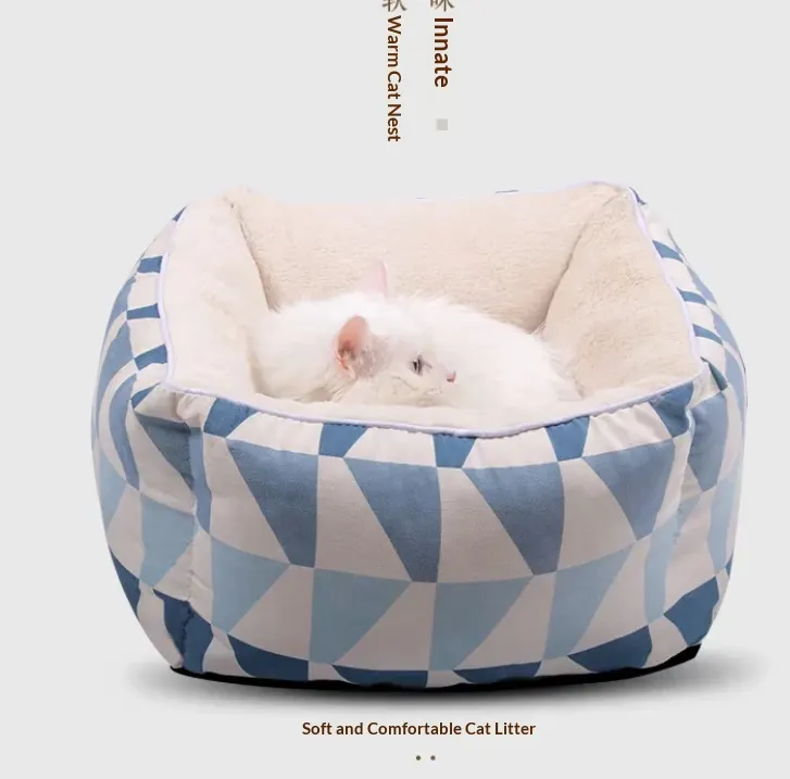 Cosy Cat Cave Bed with Dangle Ball