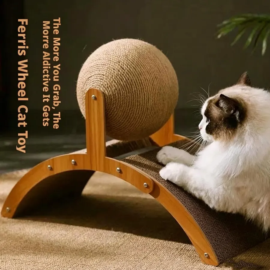 Wobble Ball Cat Scratcher on Stand