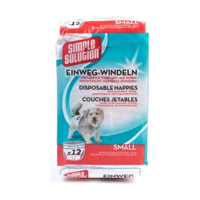 Simple Solution wegwerp honden luier, S 12-pack 38-48 cm