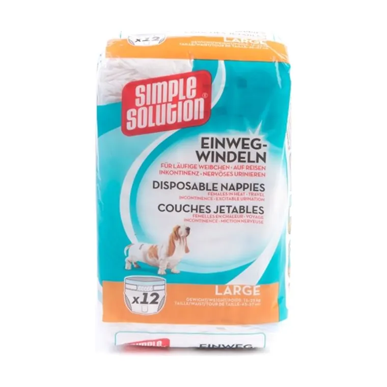 Simple Solution wegwerp honden luier, L 12-pack 45-57 cm