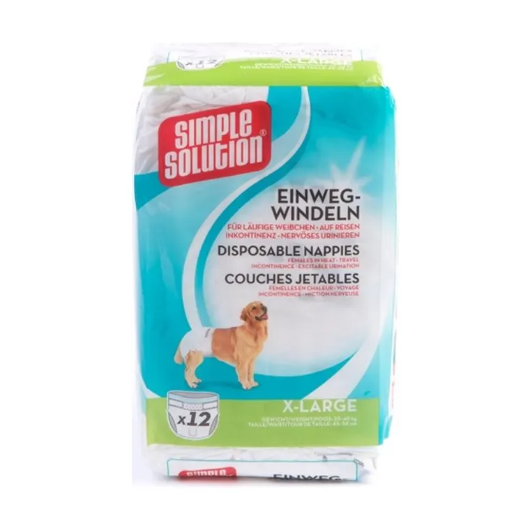 Simple Solution wegwerp honden luier, XL 12-pack 45-58 cm