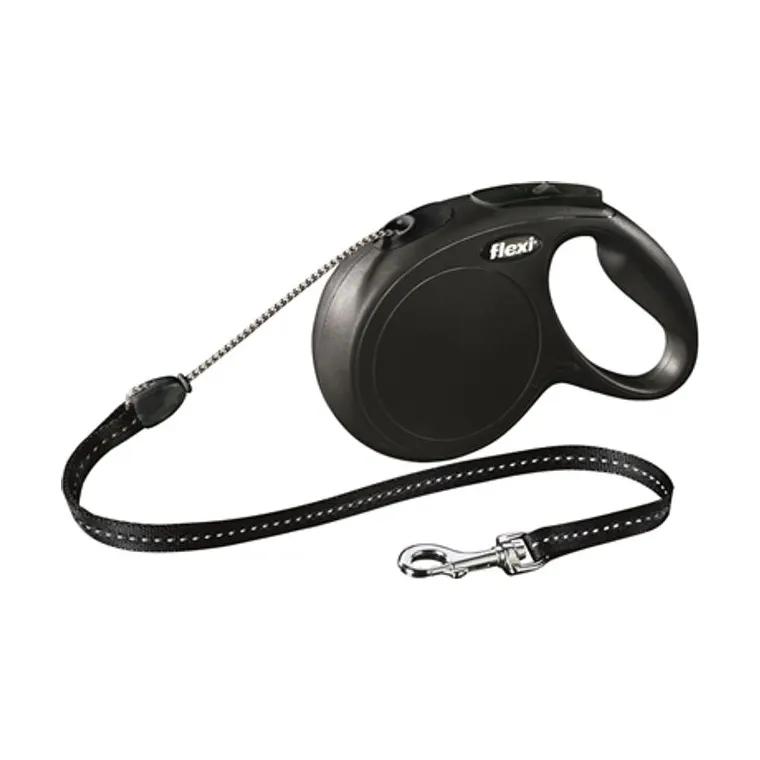 Flexi rolriem Classic koord, zwart, M 8 m