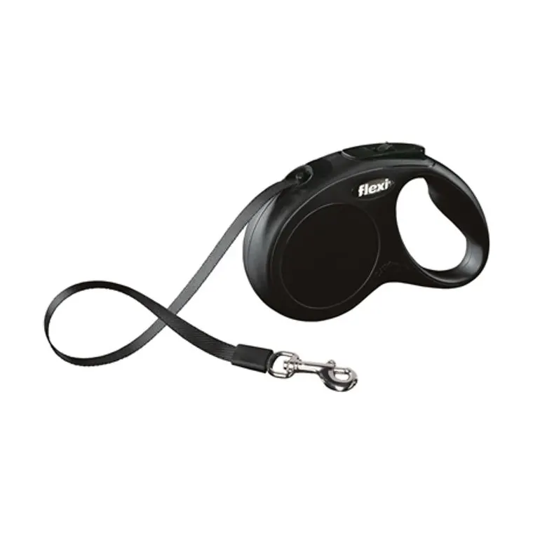 Flexi rolriem Classic Tape, zwart, S 5 m