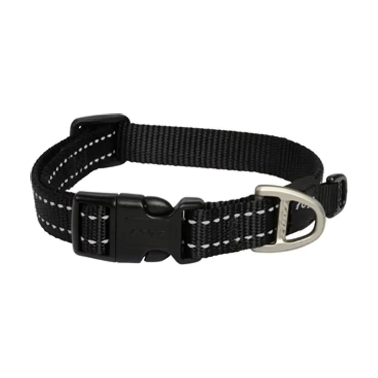 Rogz Snake halsband, zwart, 16 mm x 26-40 cm