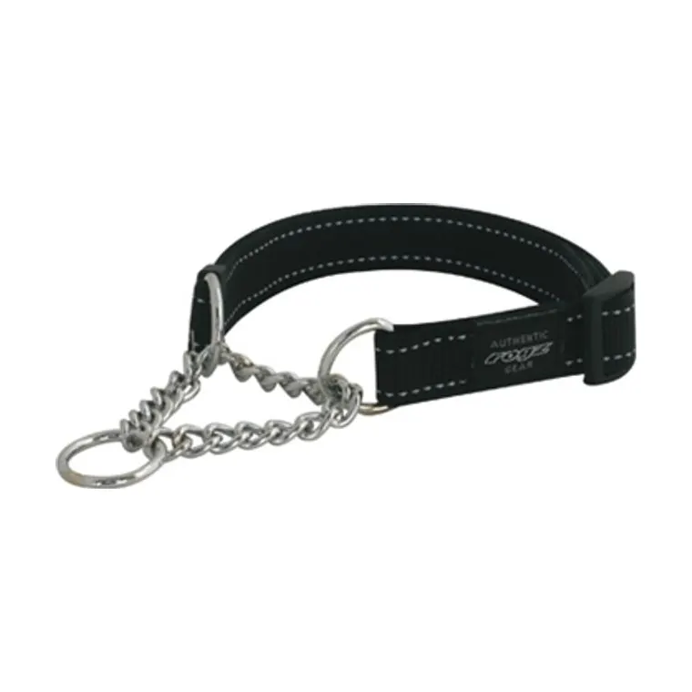 Rogz Lumberjack halfslip halsband, zwart, 25 mm x 50-70 cm