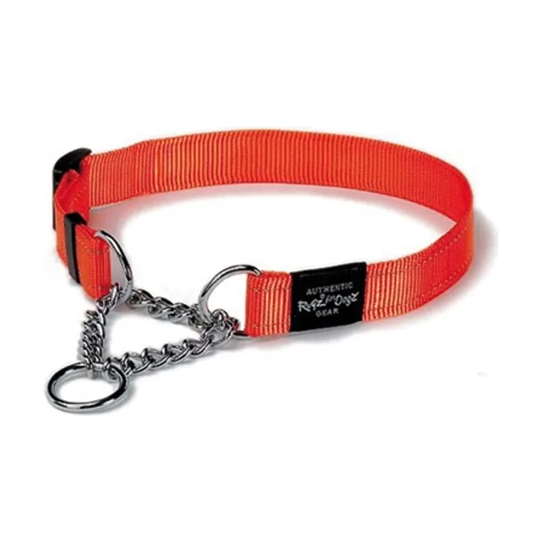 Rogz Lumberjack halfslip halsband, oranje, 25 mm x 43-73 cm