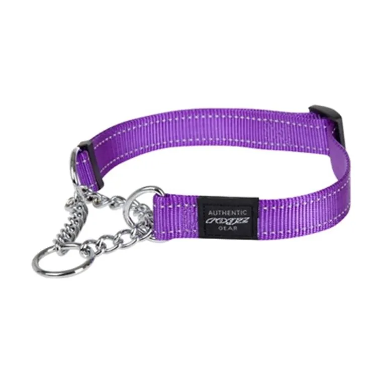 Rogz Lumberjack halfslip halsband, paars, 25 mm x 43-73 cm