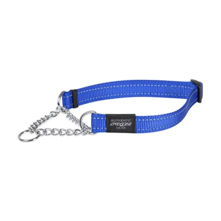 Rogz Fanbelt halfslip halsband, blauw, 20 mm x 34-56 cm