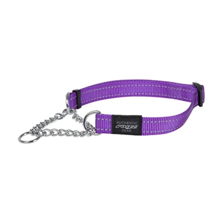 Rogz Fanbelt halfslip halsband, paars, 20 mm x 34-56 cm