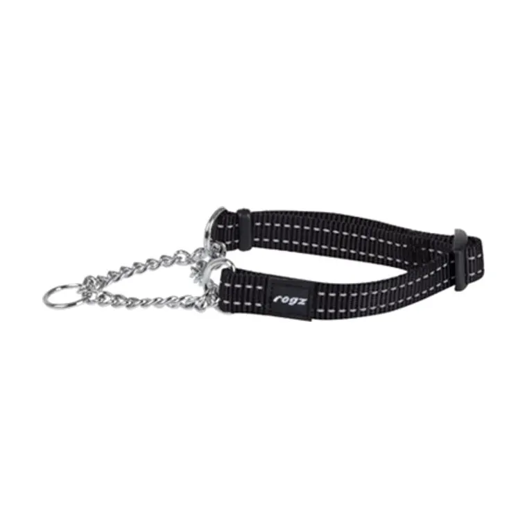 Rogz Snake halfslip halsband, zwart, 16 mm x 32-44 cm