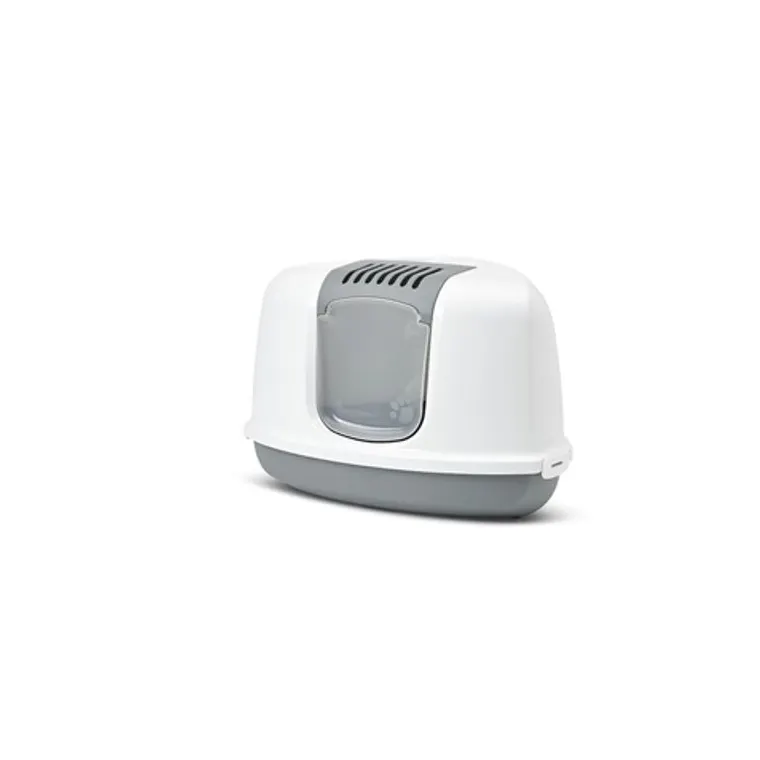 Savic hoek kattenbak Nestor, grijs/wit, 58,5 x 45,5 x 40 cm