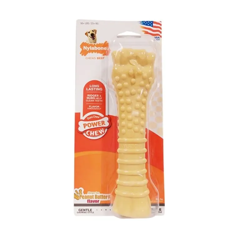 Nylabone Dura Chew pindakaas voor harde bijters hypoallergeen, vanaf 23 kg