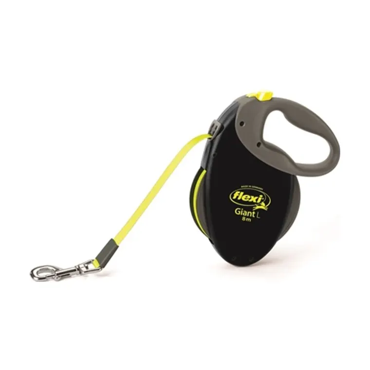 Flexi rolriem Giant Tape Neon, zwart/geel, L 8 m