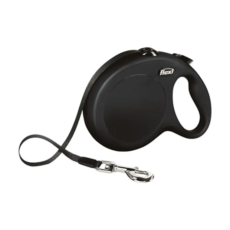 Flexi rolriem Classic Tape, zwart, L 8 m