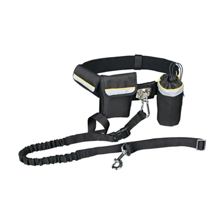 Trixie heupriem met jogginglijn, zwart, riem 60-120 cm lijn 100-135 cm