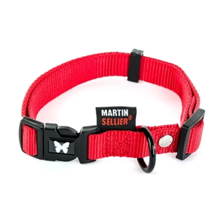 Martin halsband verstelbaar nylon, rood, 30-45 x 1,6 cm