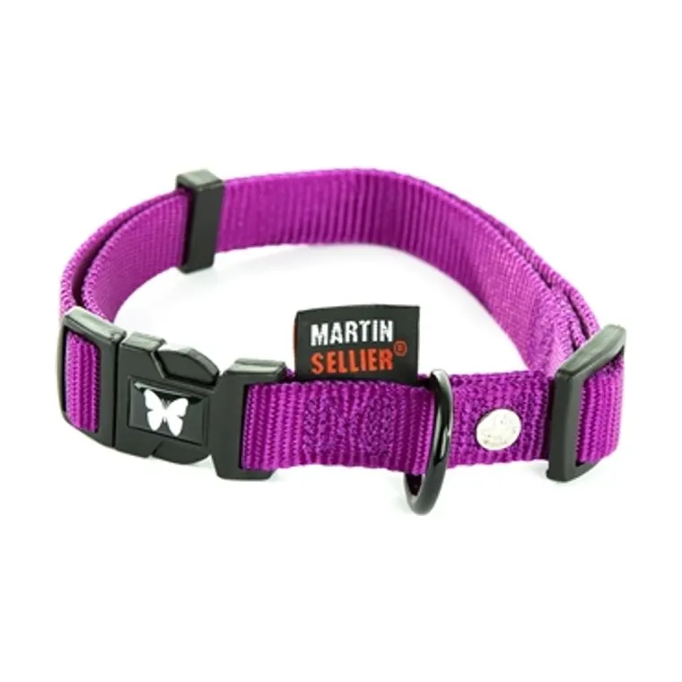Martin halsband verstelbaar nylon, paars, 45-65 x 2,5 cm