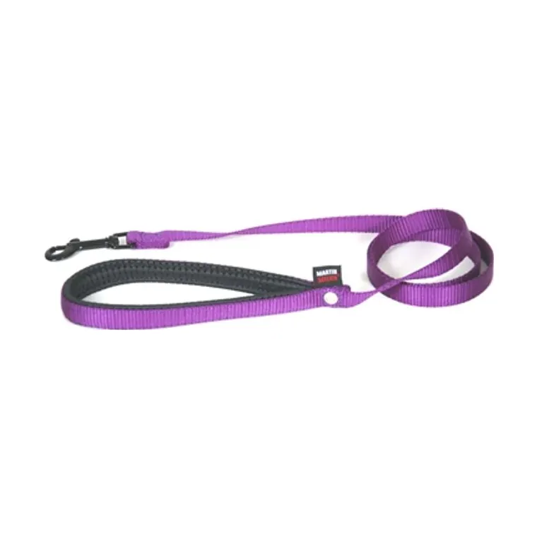 Martin hondenriem nylon, paars, 120 x 1,6 cm