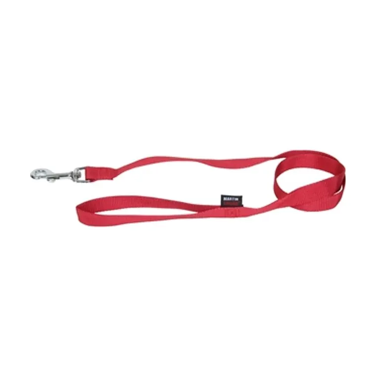 Martin hondenriem Basic nylon, rood, 120 x 1 cm