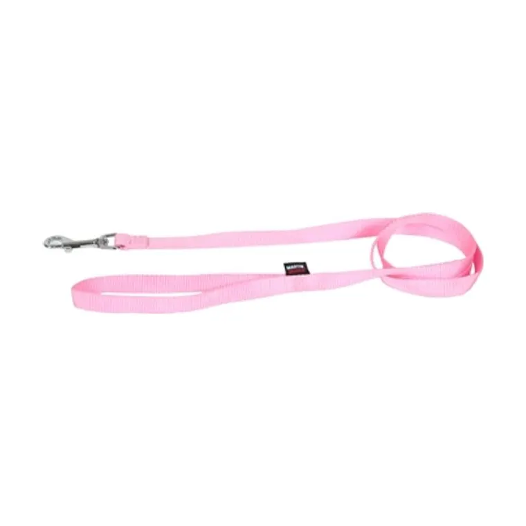 Martin hondenriem Basic nylon, roze, 120 x 1,6 cm