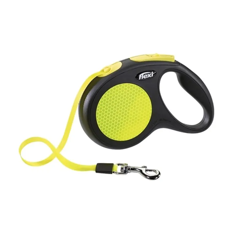 Flexi rolriem New Classic Neon Tape, zwart/geel, M 5 m