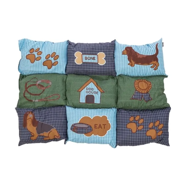 Trixie hondenkussen Patchwork, blauw/groen, 80 x 55 x 3 cm