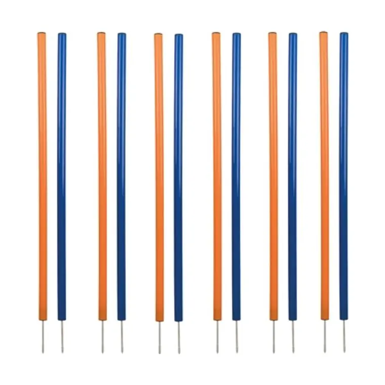 Trixie Dog Activity agility Slalom stokken, blauw/oranje, 115 x 3 cm 12-pack