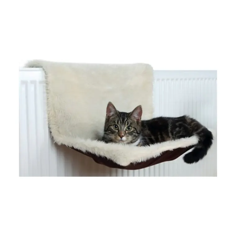 Trixie radiatorhangmat pluche/velours, crème/bruin, 45 x 26 x 31 cm