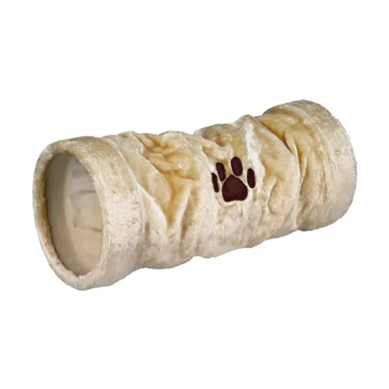 Trixie kattentunnel pluche, beige, 22 x 22 x 60 cm