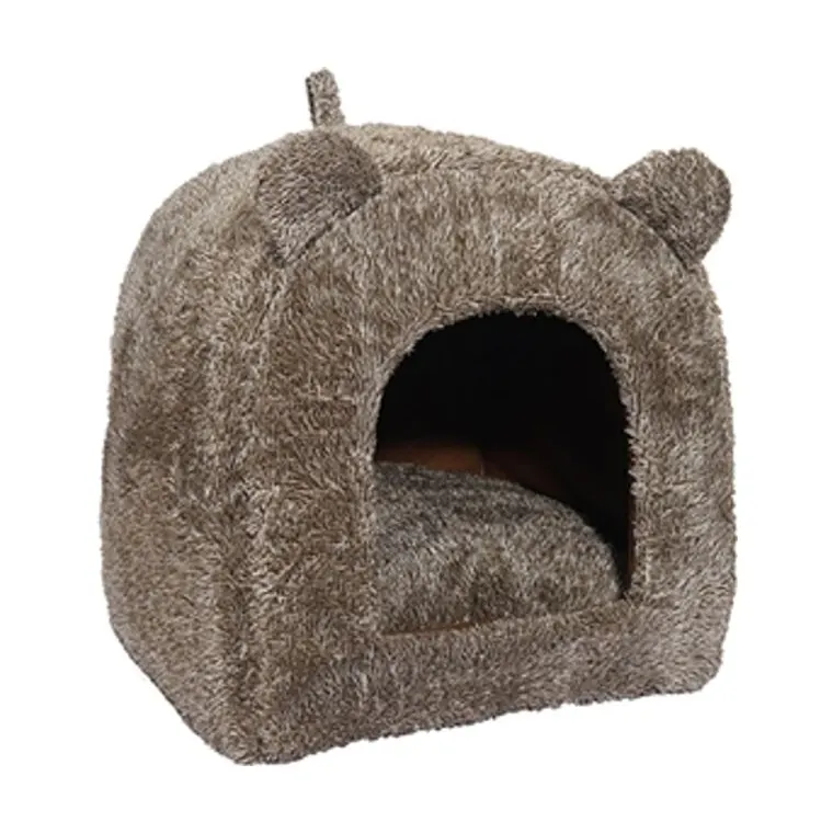 40 Winks Cat Bed Igloo Teddy Brown, 38 × 38 × 40 cm