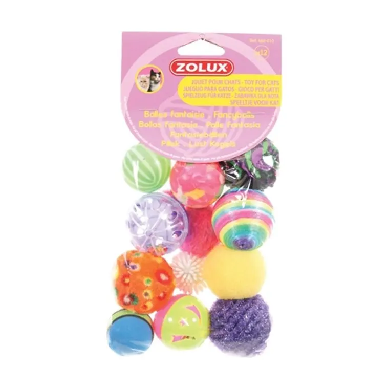 Zolux Fancy colored Balls cat assorted, 12-pack