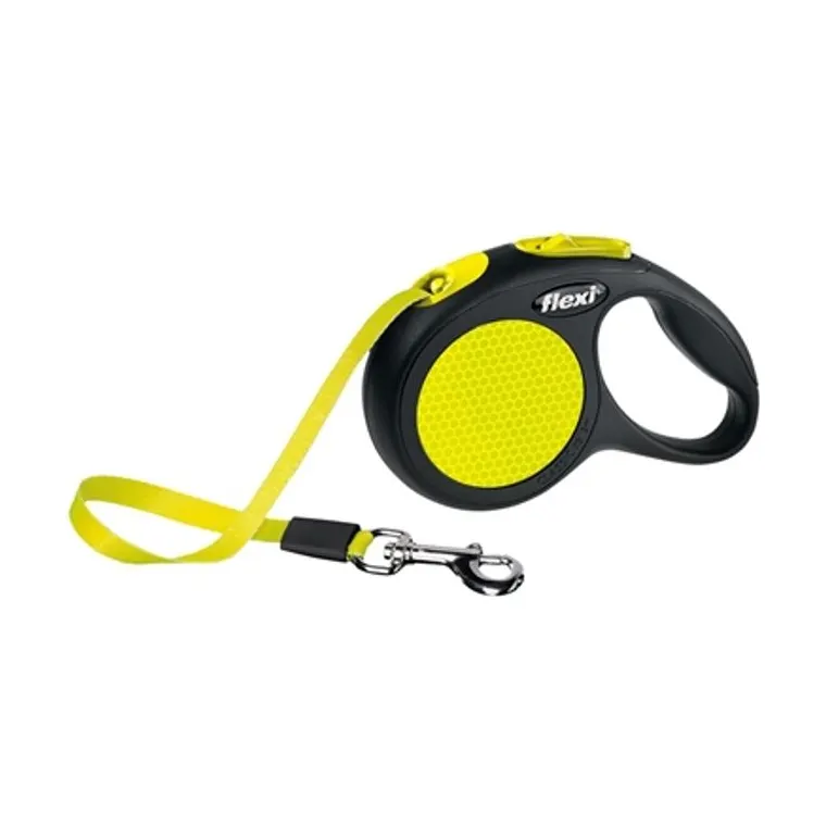 Flexi rolriem New Classic Neon Tape, zwart/geel, L 5 m
