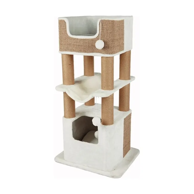 Trixie krabpaal Lucano XXL, wit/taupe, 58 x 48 x 110 cm