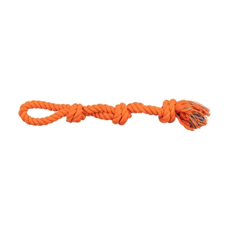 Trixie werp flostouw 3-knoop, oranje, 60 cm