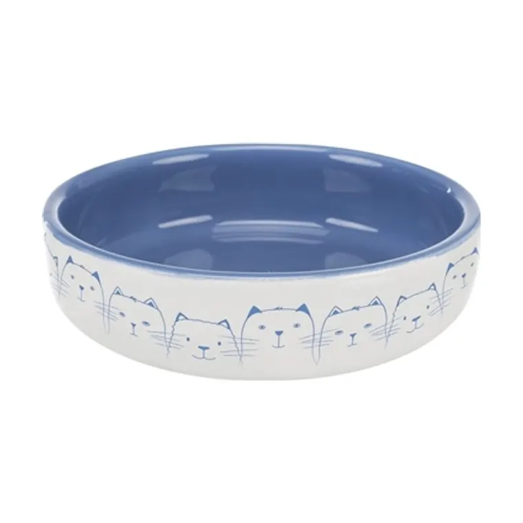 Trixie voerbak/drinkbak kat platte neus, lichtblauw/wit, 300 ml 15 cm