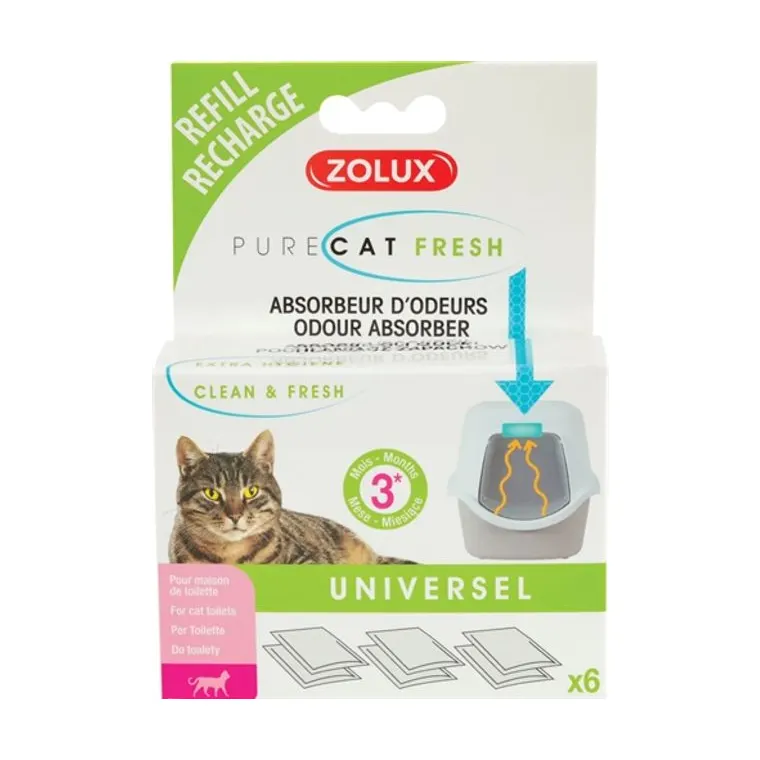 Zolux Clean & Fresh universeel filter kattenbak, 6-pack