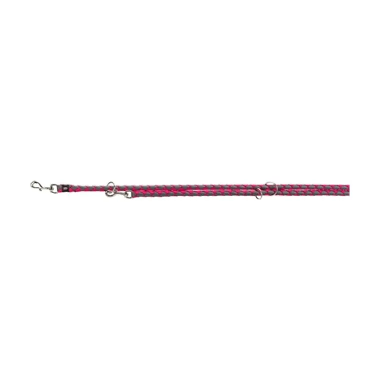 Trixie hondenriem Cavo verstelbaar, fuchsia/grijs, 200 x 1,8 cm