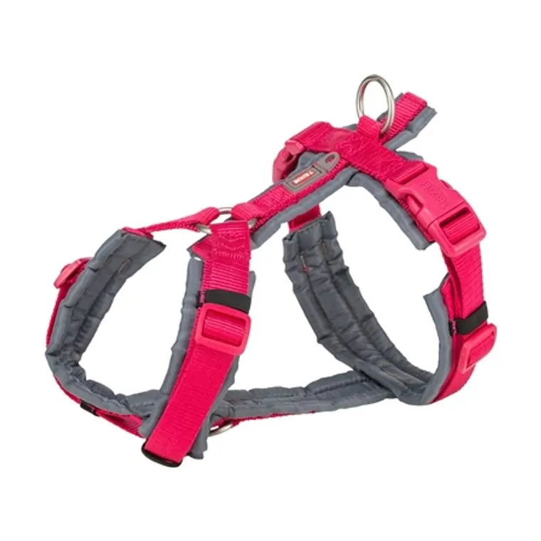 Trixie hondentuig Premium trekking, fuchsia/grijs, 53-64 x 2 cm