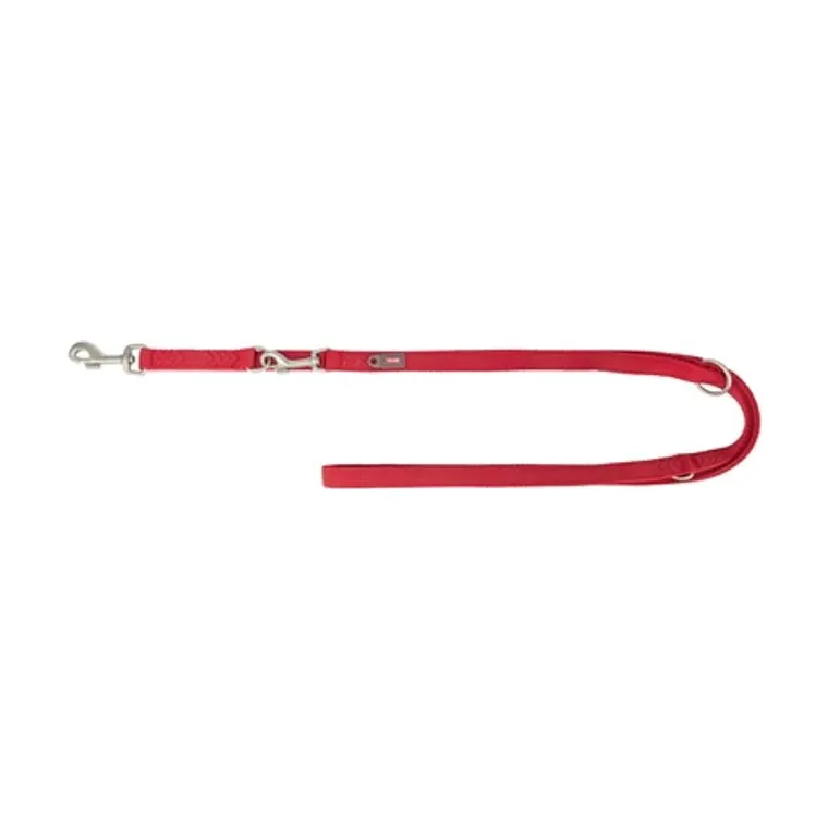 Trixie hondenriem Premium dubbelgestikt verstelbaar, rood, 200 x 2 cm