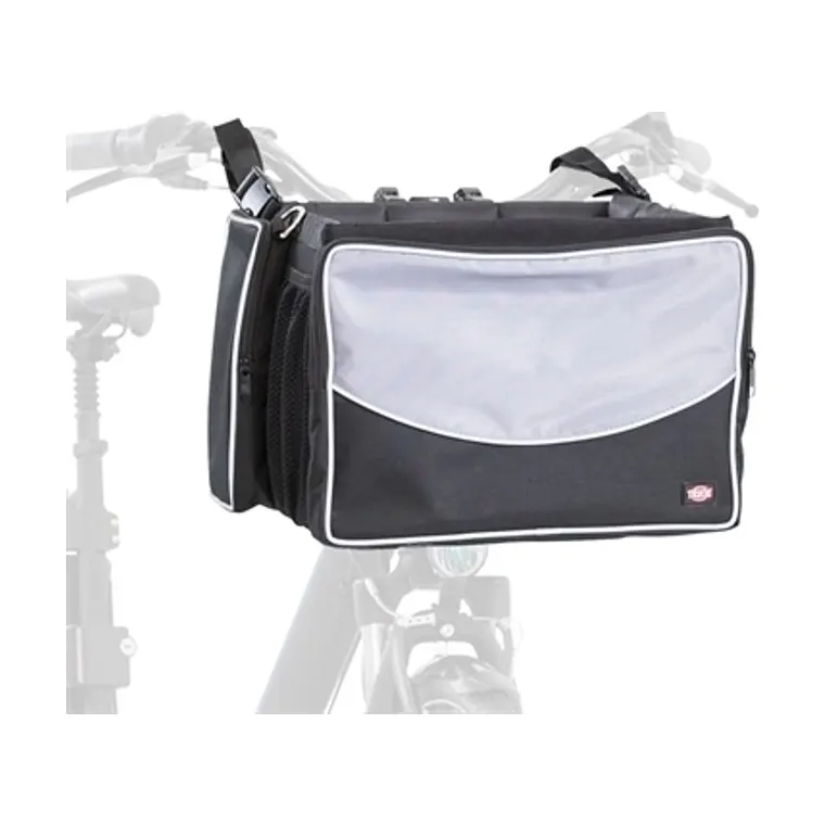 Trixie fietsmand voor aan stuur nylon, zwart/grijs, 41 x 26 x 26 cm