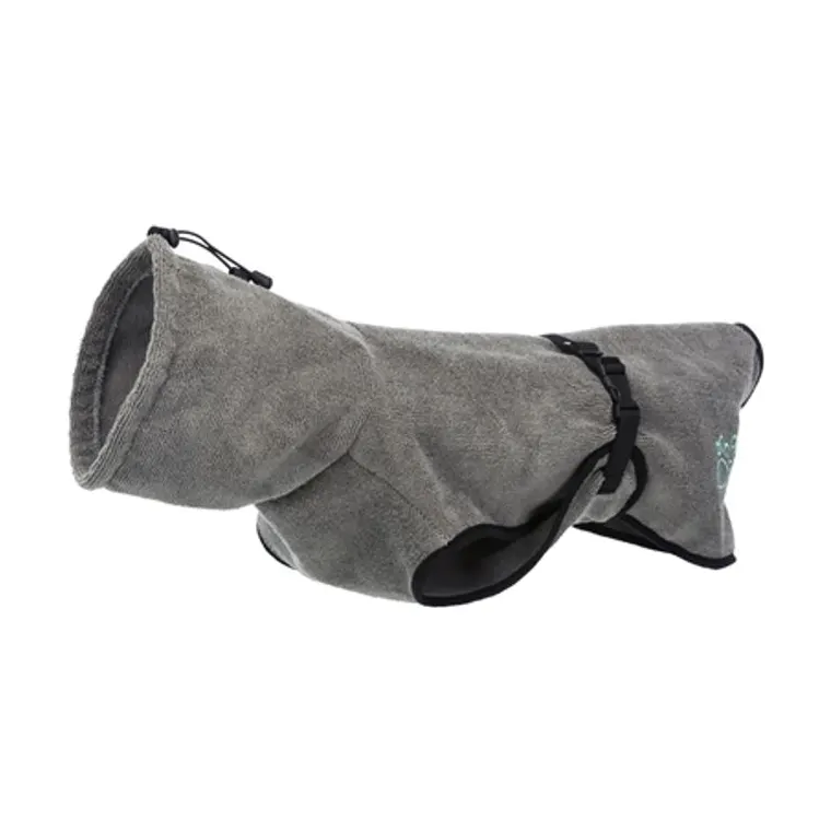 Trixie badjas hond badstof, grijs, 75 cm