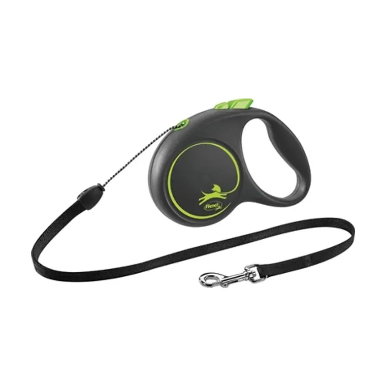 Flexi Black Design Cord green S 5 m
