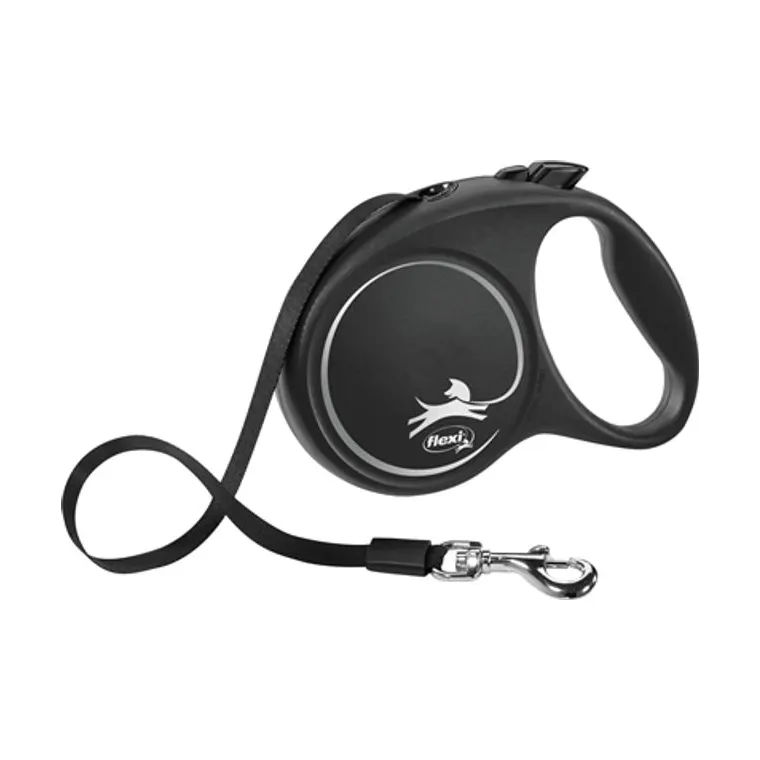 Flexi rolriem Black Design Tape, zwart, M 5 m tot 25 kg