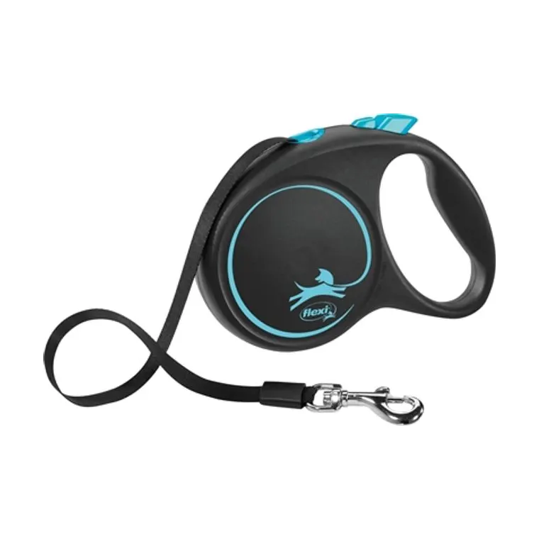Flexi rolriem Black Design Tape, blauw, M 5 m tot 25 kg