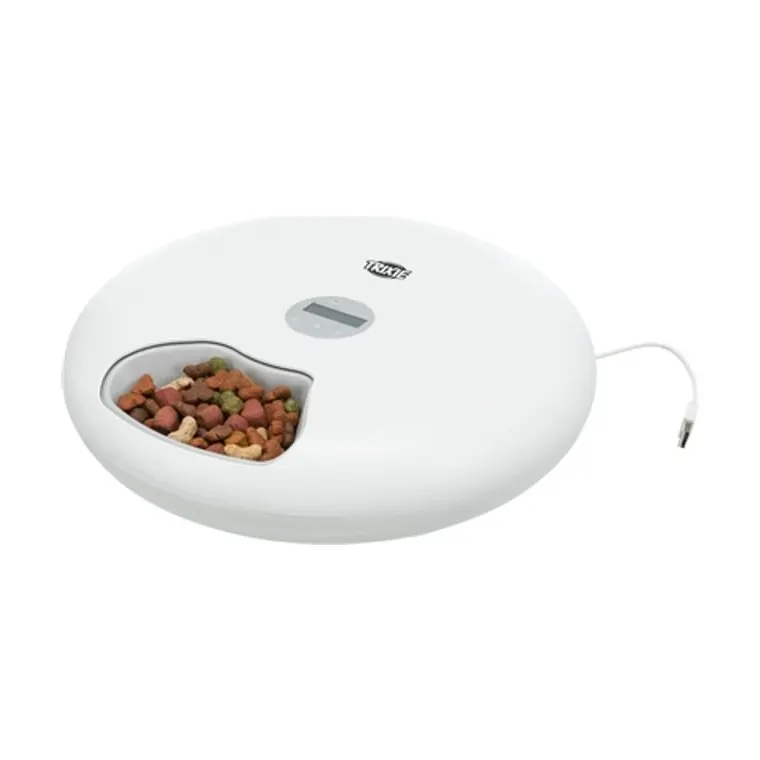 Trixie voerautomaat TX5+1 6 maaltijden 180 ml, wit, 32 x 32 x 8 cm